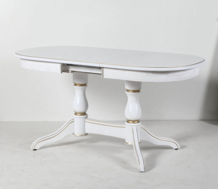 Стол обеденный раскладной Лира (1,6м) тон 1 с золотой патиной_5