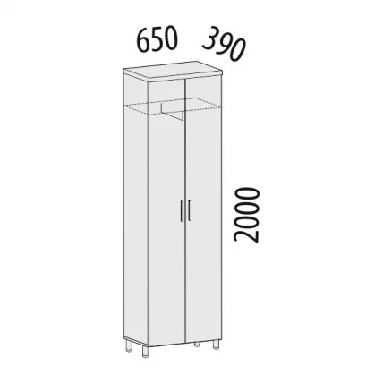 Шкаф для одежды со штангой Лидер-Престиж 83.11_1