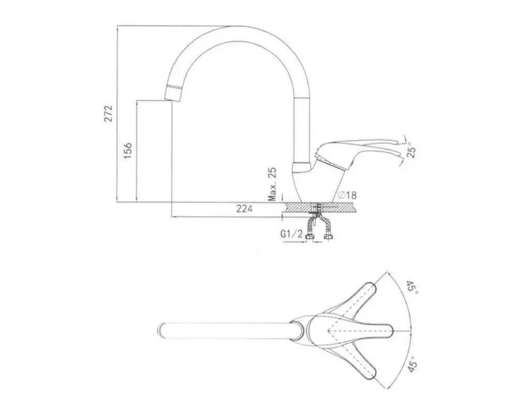Кухонный смеситель ГРАНУЛА 1024 Пирит / GRANULA_1