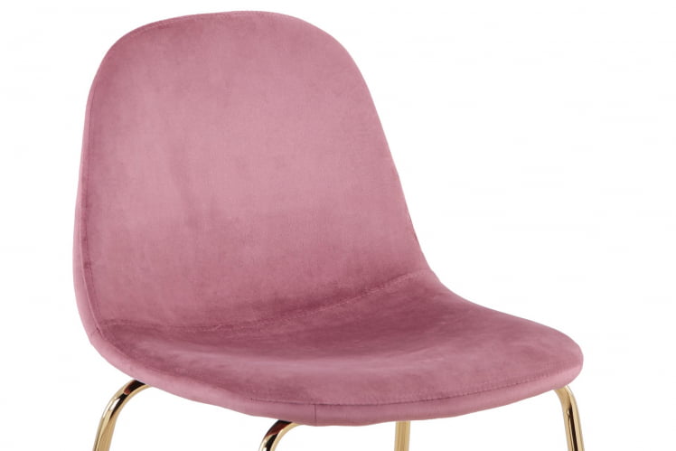 Стул полубарный Валенсия велюр Розовый золотые ножки_6