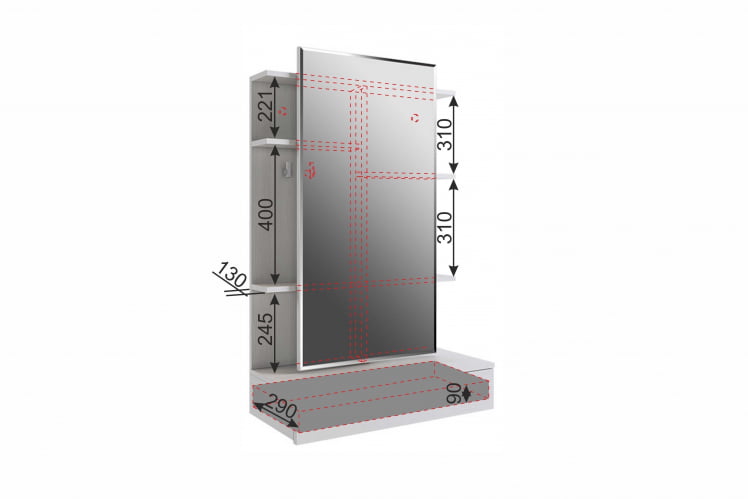 Трюмо Арина СТА-01 Белый рамух / STA-01_6