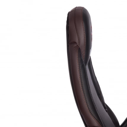 Кресло офисное БАЗУКА кож/зам, черный/черный перфорированный/коричневый, 36-6/36-6/06/36-36 / BAZUKA_11