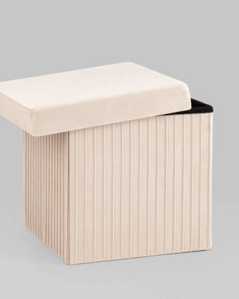 Пуф складной с ящиком Сторе Скуаре Бежевый / Store Square_2
