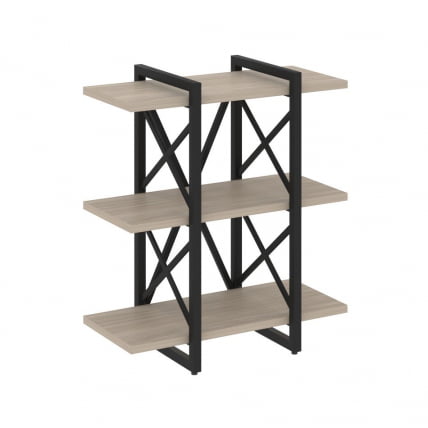 Стеллаж на регулируемых опорах - 3 полки ЛОФТ ВР.Л-МСТ.О-3.4В Металл черный Дуб Аттик / LOFT VR.L-MST.O-3.4V_0