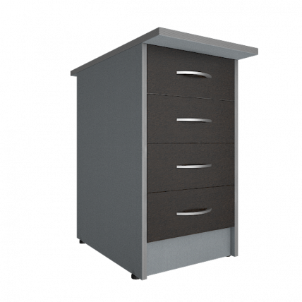 Тумба приставная (с замком) Рива А.ТП-4.2Ф-С Венге/Металлик / Riva А.ТП-4.2F-S_0