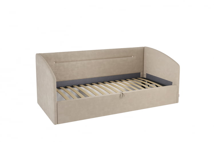 Кровать  0.9 Альба (Софа) КМ.С-16 капучино (велюр) / КМ.S-16_1