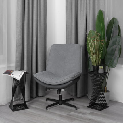 Кресло лаунж Космо велюр/букле/экокожа, ВТ шапе силвер/графит / Cosmo VT shape silver/графит_15