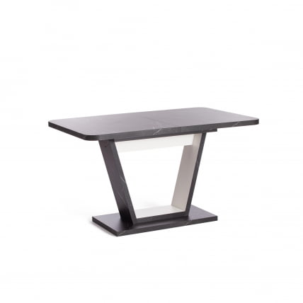 Стол обеденный ВОКС ЛДСП, 132-172кс85кс75,5 см, Мрамор черный/Белый / VOX 132-172x85x75,5_3