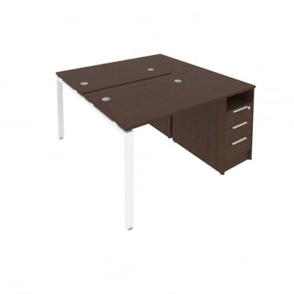 Рабочая станция с опорной тумбой Метал Сйстем Б.РС-СТП-2.1 Венге/Белый / Metal System_0