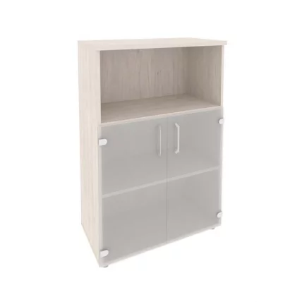 Шкаф средний широкий (2 низких фасада стекло) ОНИКС О.СТ-2.2 Денвер Светлый / ONIX O.ST-2.2_0