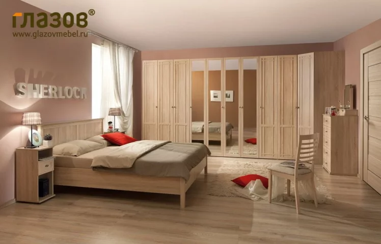 Спальня композиция 4 Шерлоcк Дуб Сонома / Sherlock_0