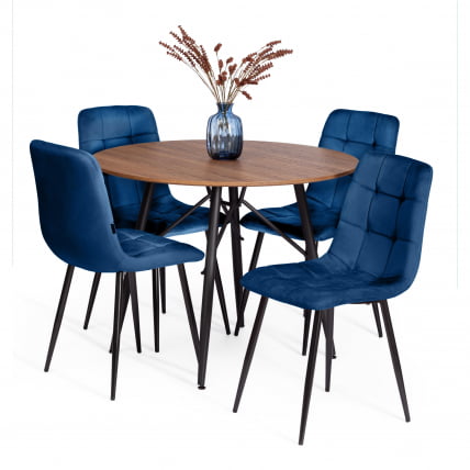 Стул CХИЛЛЙ (мод. ДЖСC-220) Велюр/металл , 44,5х52,5х88 см, Блуе (синий) ХЛР64 / черный / CHILLY (mod. JSC-220) Blue HLR64_5