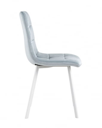 Комплект из четырех стульев Чиллй велюр серо-голубой ножки белые 4 шт. / Chilly_2