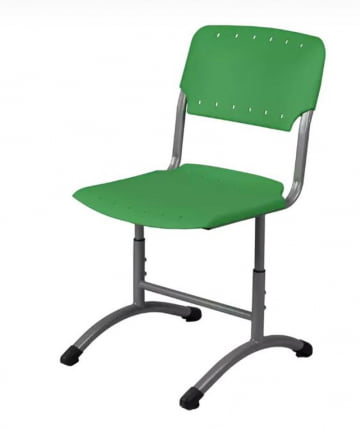 Стул ученический регулируемый (рост 3-5) 460х530 мм Пластик Зеленый РАЛ 6001/Металл Серый / RAL_0