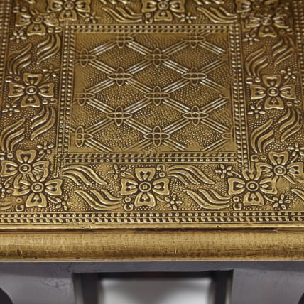 Комплект 3 столика Сеcрет Де Маисон БРАХМА ( мод. НД-009) дерево манго/латунная чеканка, 56х36х50, 41х30х45, 24х24х40 / Secret De Maison BRAHMA mod. ND-009)_5