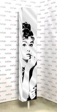 Зеркальный поворотный шкаф с принтом Зум Шелф Арт Венге_0