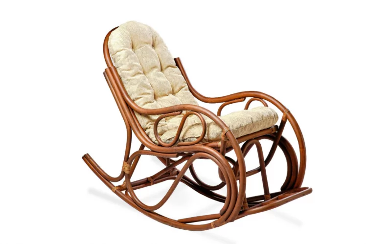 Кресло - качалка с толстой или тонкой подушкой 05/04 орех матовый_0