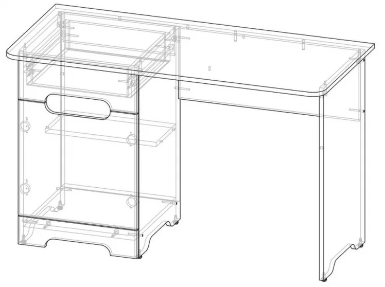 Стол Палермо-3 Юниор Ясень шимо светлый Белый глянец_2