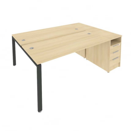 Рабочая станция с опорной тумбой Метал Сйстем Б.РС-СТП-2.4 Акация/Антрацит / Metal System_0