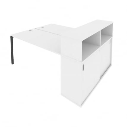 Рабочая станция с опорным шкафом-купе Метал Сйстем Б.РС-СШК-2.4 Белый/Антрацит / Metal System_0