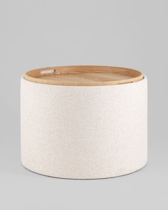 Пуф с ящиком Хюгге Л букле бежевый / L_1