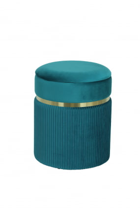 Пуф Миранда с ящиком велюр Бирюзовый_1