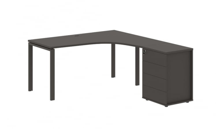 Стол эргономичный с тумбой правый ЕДИС ЕУCЕТ 1518 Р Мокко / EDIS EUCET R_0