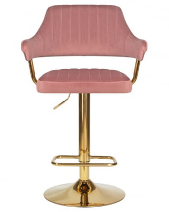 Стул барный ДОБРИН CХАРЛЙ ГОЛД (розовый велюр (МДЖ9-32)) 2 шт / DOBRIN CHARLY GOLD (MJ9-32))_6