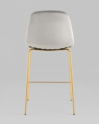 Стул полубарный Валенсия СН велюр Серый золотые ножки / SN_5