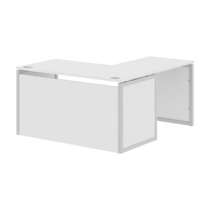 Стол письменный угловой левый КСТЕН-КП КСКПCТ 1415Х Л Белый Серый / XTEN-QP XQPCT 1415H L_0