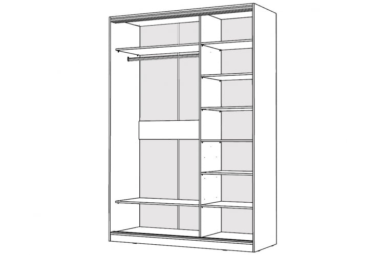 Шкаф-купе 2-х дверный Виктория 1600х584х2300, Белый 16ДЗЗЗДЗЗЗ-ПП-Б 310-344_1
