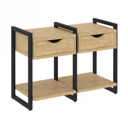 Тумба на регулируемых опорах наборная. Вариант №1 ЛОФТ ВР.Л-ТН-1.О Металл черный Тиквуд светлый / LOFT VR.L-TN-1.O_0