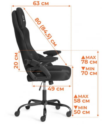 Кресло иШарк ткань, черный / iShark_20