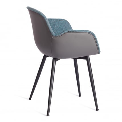 Стул ВАЛЕНТИНО (мод. ПC45-2) металл/экокожа/ткань, 55 х 58 х 81 см, Туркуоисе (бирюзовый)/Грей (серый)/черный / VALENTINO (mod. PC45-2) Turquoise (бирюзовый)/Grey_2