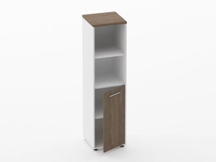 Шкаф 3 узкий 2 полки открытые, 2 полки закрытые Дека 10.16.11Пр Дуб Верцаска/Белый / Deka_1