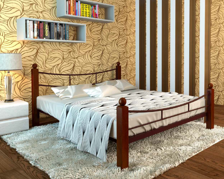 Кровать София Лукс плус 1400х1900 Коричневая / Lux plus_1