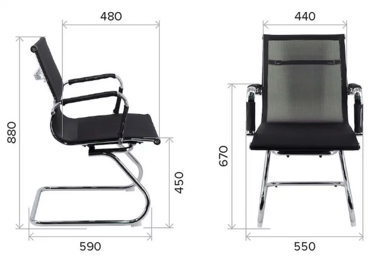 Кресло для посетителей Опера CФ сетка Золотой / Opera CF_4