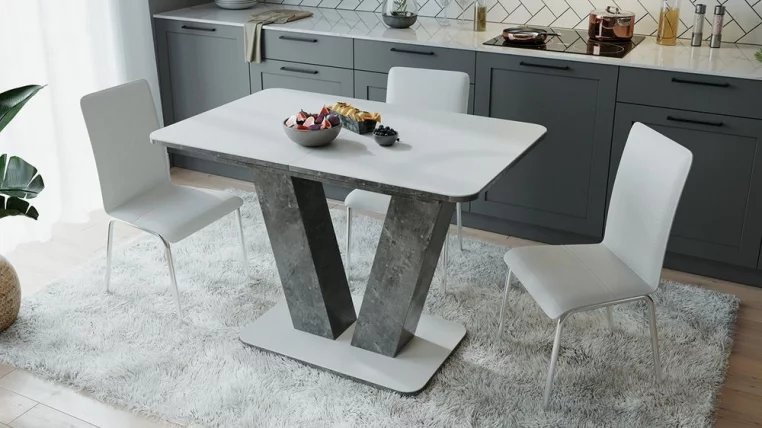 Стол раздвижной Чинзано тип 1 Моод темный/стекло белое матовое_2