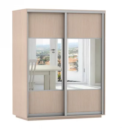 Шкаф-купе двухдверный Экспресс Дуо Комби 1600х2400х Дуб молочный / 1600х2400h_0