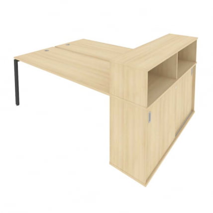 Рабочая станция с опорным шкафом-купе Метал Сйстем Б.РС-СШК-2.5 Акация/Антрацит / Metal System_0