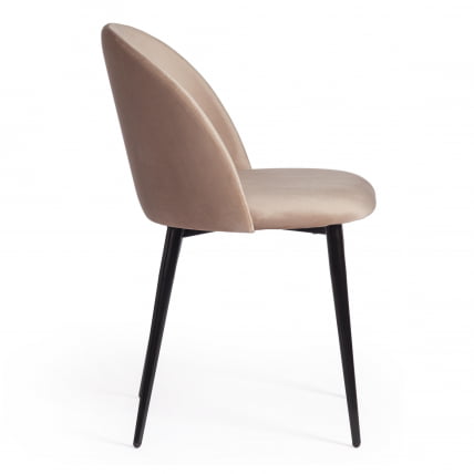 Стул МОНРО (мод. 710) ткань/металл, 56х51х80 см, высота до сиденья 47 см, бежевый баркхат 5/черный / MONRO (mod. barkhat_1