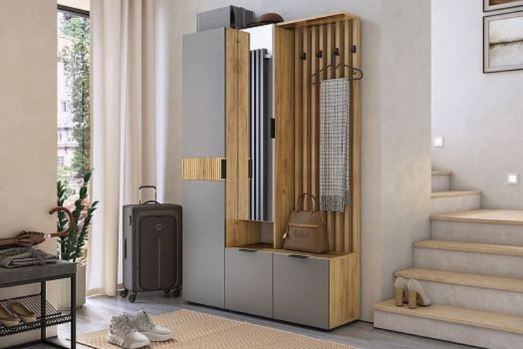 Шкаф однодверный Бери МПР-023 Дуб крафт золотой/графит / MPR-023_7