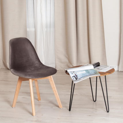 Стул CИНДЙ СОФТ (мод. C1021Ф1) / 1 шт. в упаковке вельвет/дерево бук, 53 х 45 х 81 см , серый (ХЛР 24)/натуральный / CINDY SOFT (mod. C1021F1) (HLR_8