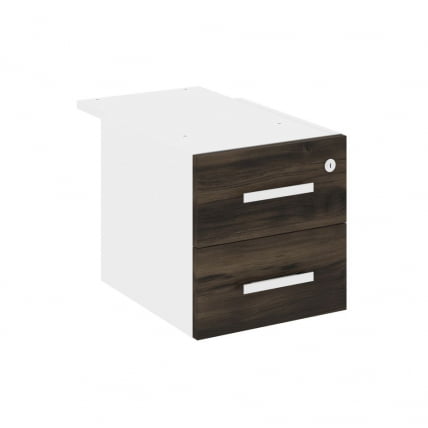 Тумба подвесная с двумя ящиками CОНCЕПТ CН.ПТ-004 Б/В Дуб Мали Белый бриллиант Белый / CONCEPT CN.PT-004 B/W_0