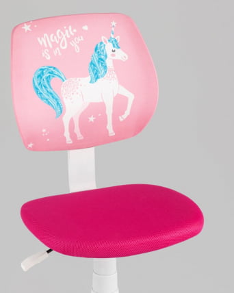 Кресло компьютерное детское ЛОЛО Уникорн пластик белый / Unicorn_2