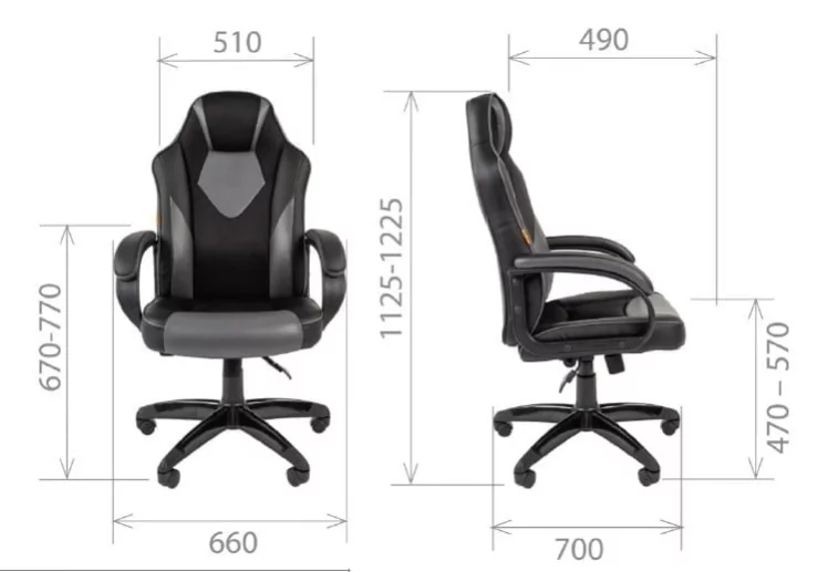 Кресло геймерское CХАИРМАН ДРАЙВ (ГАМЕ) 17 Черный Серый / CHAIRMAN (GAME)_3