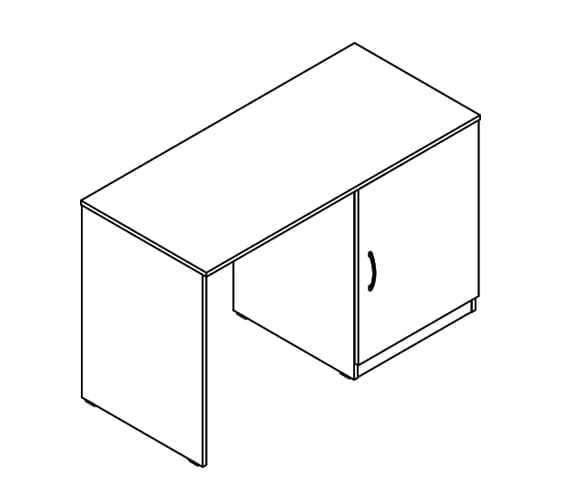 Стол с тумбой под холодильник правый КТФД 1255 Р Белый / KTFD R_1