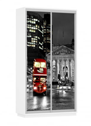 Шкаф-купе двухдверный Экспресс Дуо 1200х2400х Лондон/Белый снег / 1200х2400h_0