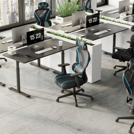 Эргономичное компьютерное кресло (для геймеров) Еурека Норн, Блуе / Eureka Norn, Blue_14