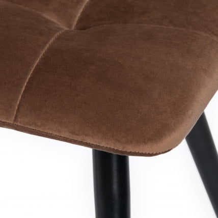 Стул CХИЛЛЙ (мод. 7095) ткань/металл, 45кс53х88 см, высота до сиденья 50 см, коричневый баркхат 12/черный / CHILLY (mod. 45x53х88 barkhat_7